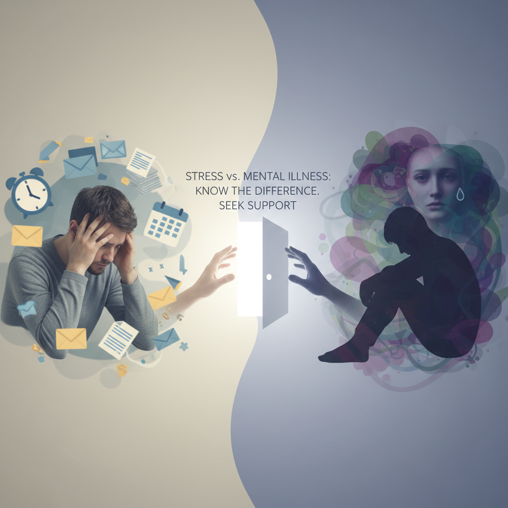 difference between stress and mental illness